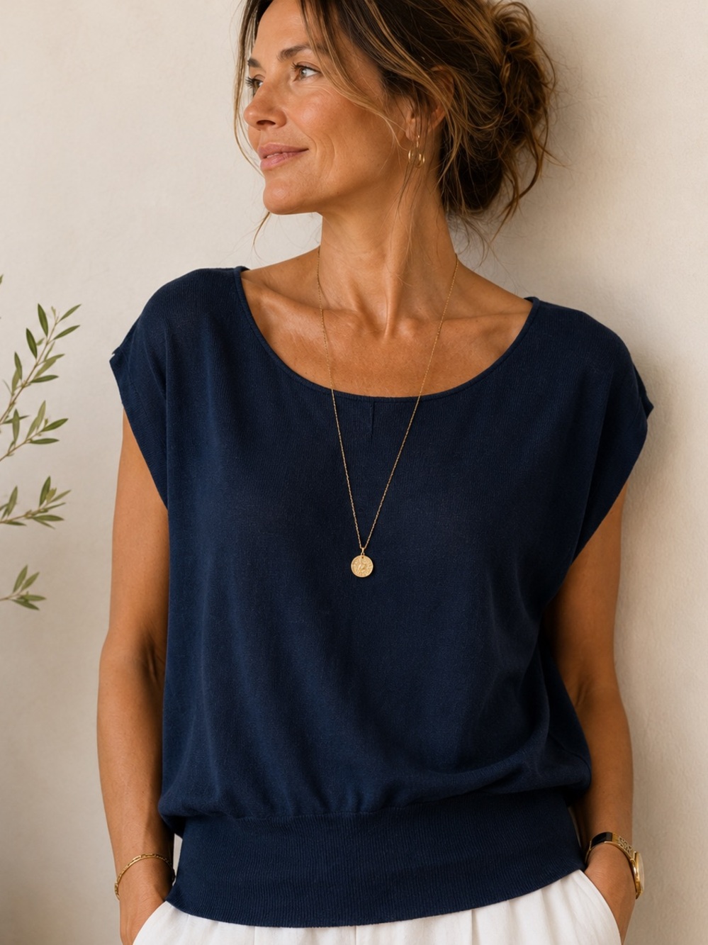 100% Cotton Textured Knit Top | European Boutique